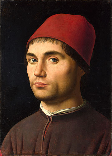 Portrait of a Man with Red Cap by Antonello