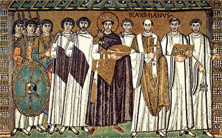 Byzantine Mosaic: Emperor Justinian