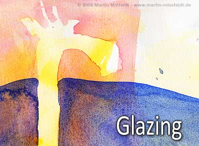 Watercolor glazing