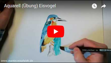 Watercolor painting: Kingfisher, beginner tutorial